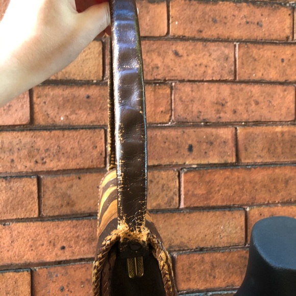 Vintage 70’s hand tooled floral leaf brown tan bag - Picture 3 of 5